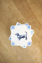 Dachshund Delft Tile Coasters