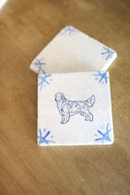 Golden Retriever Delft Tile Coasters