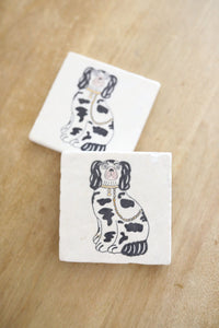 Staffordshire Dog Marble Coaster Set