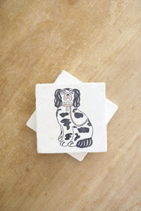 Staffordshire Dog Marble Coaster Set