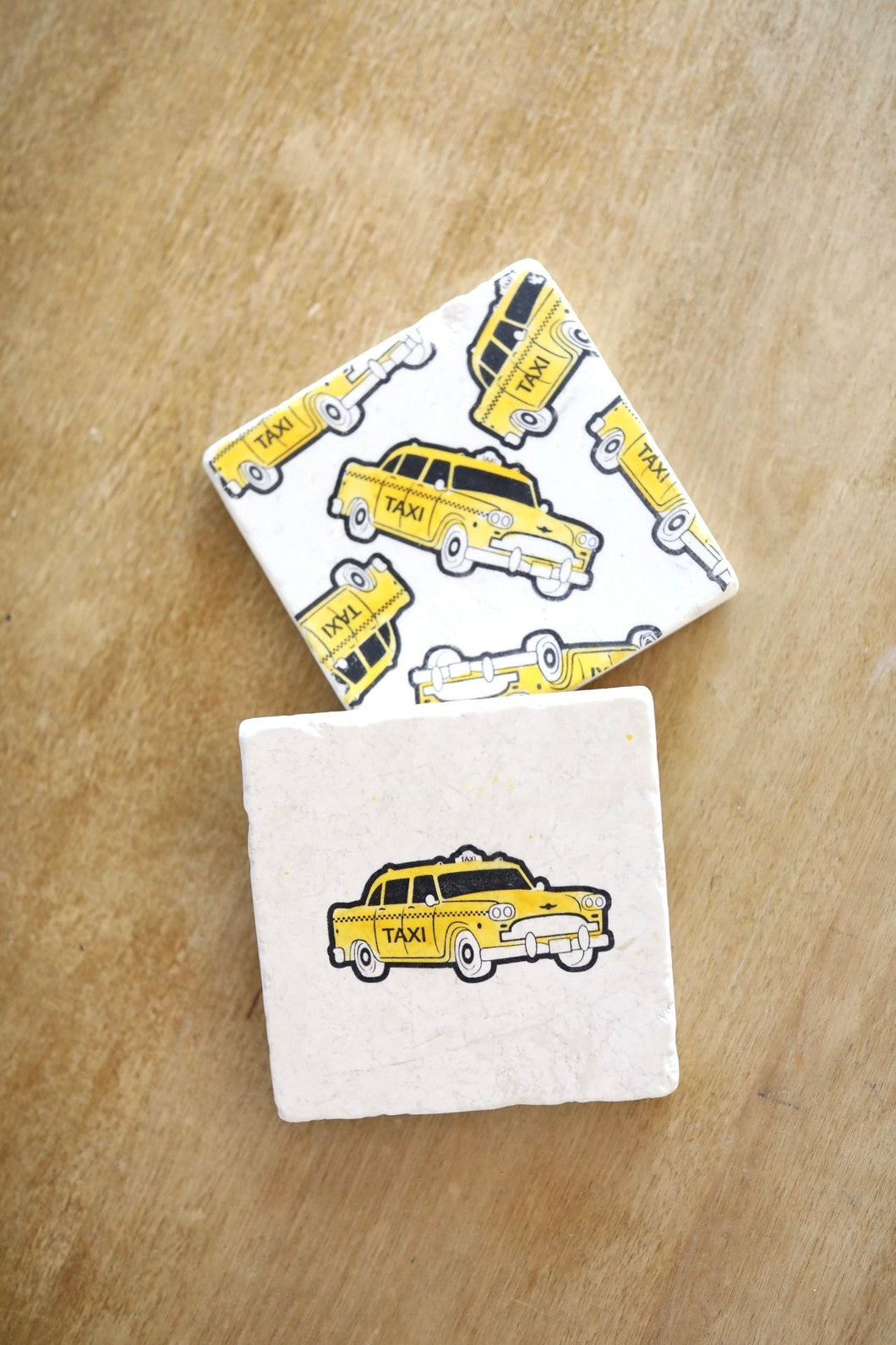 Taxi Marble Coasters