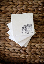 Bulldog Dog Marble Coasters, Hand Stamped, Set of 4