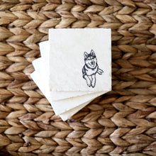 Hand Stamped Husky Marble Coaster Set: Dog Mom Gift