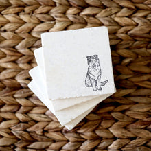 Collie Dog Marble Coaster Gift