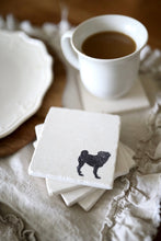 Black Pug Marble Coasters