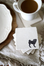 Black Pug Marble Coasters