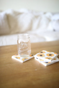 Sunflower Marble Coaster