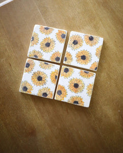 Sunflower Marble Coaster