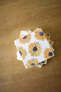 Sunflower Marble Coaster