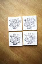 Prickly Pear Cactus Marble Coaster Set