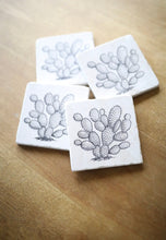 Prickly Pear Cactus Marble Coaster Set