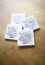 Prickly Pear Cactus Marble Coaster Set