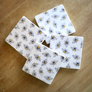 Bumble Bee Marble Coasters