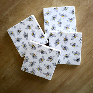 Bumble Bee Marble Coasters