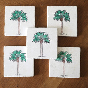 Palm Tree Marble Coasters