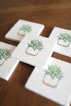 Geometric Potted Succulent Coaster Set