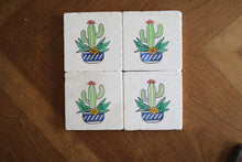 Potted Saguaro Cactus Marble Coasters