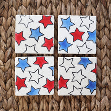Patriotic Stars Marble Coasters