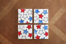 Patriotic Stars Marble Coasters