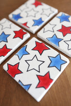 Patriotic Stars Marble Coasters
