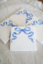 Blue Bow Marble Coasters