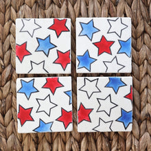 Patriotic Stars Marble Coasters