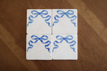 Blue Bow Marble Coasters