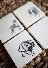 Natural Ear Boxer Dog Marble Coasters