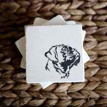 Natural Ear Boxer Dog Marble Coasters