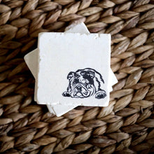 Bulldog Marble Coaster Set, Hand Stamped Dog Lover Gift