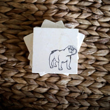 Bulldog Marble Coaster Set, Hand Stamped Dog Lover Gift