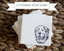 Great Pyrenees Marble Coaster Set- Great Pyrenees gift idea- marble stone coaster set
