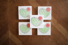 Cactus Heart Marble Coasters