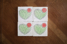 Cactus Heart Marble Coasters