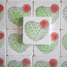Cactus Heart Marble Coasters