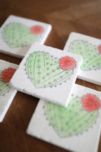 Cactus Heart Marble Coasters