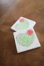 Cactus Heart Marble Coasters