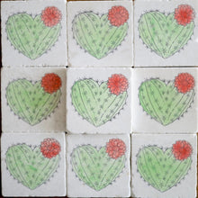 Cactus Heart Marble Coasters