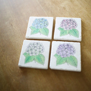 Hydrangea Marble Coasters