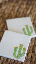 Blooming Saguaro in Corner Marble Coasters