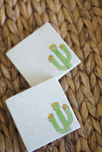 Blooming Saguaro in Corner Marble Coasters