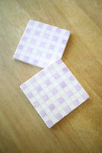 Purple Painted Buffalo Check Marble Coasters