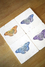 Butterfly Hand Painted Marble Coaster Set