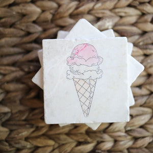 Ice Cream Marble Coasters