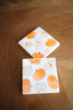 Pumpkin Spice Latte and Pumpkins Marble Coasters