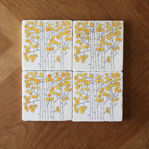 Fall Aspen Tree Coasters