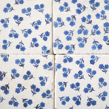 Blue Flowers Marble Coasters