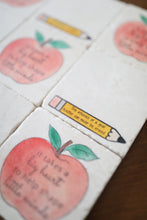 Teacher Appreciation Pencil Marble Coasters