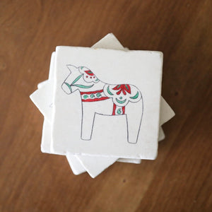 Christmas Dala Horse Coaster