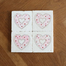 Heart Valentine's Day Donut Marble Coasters